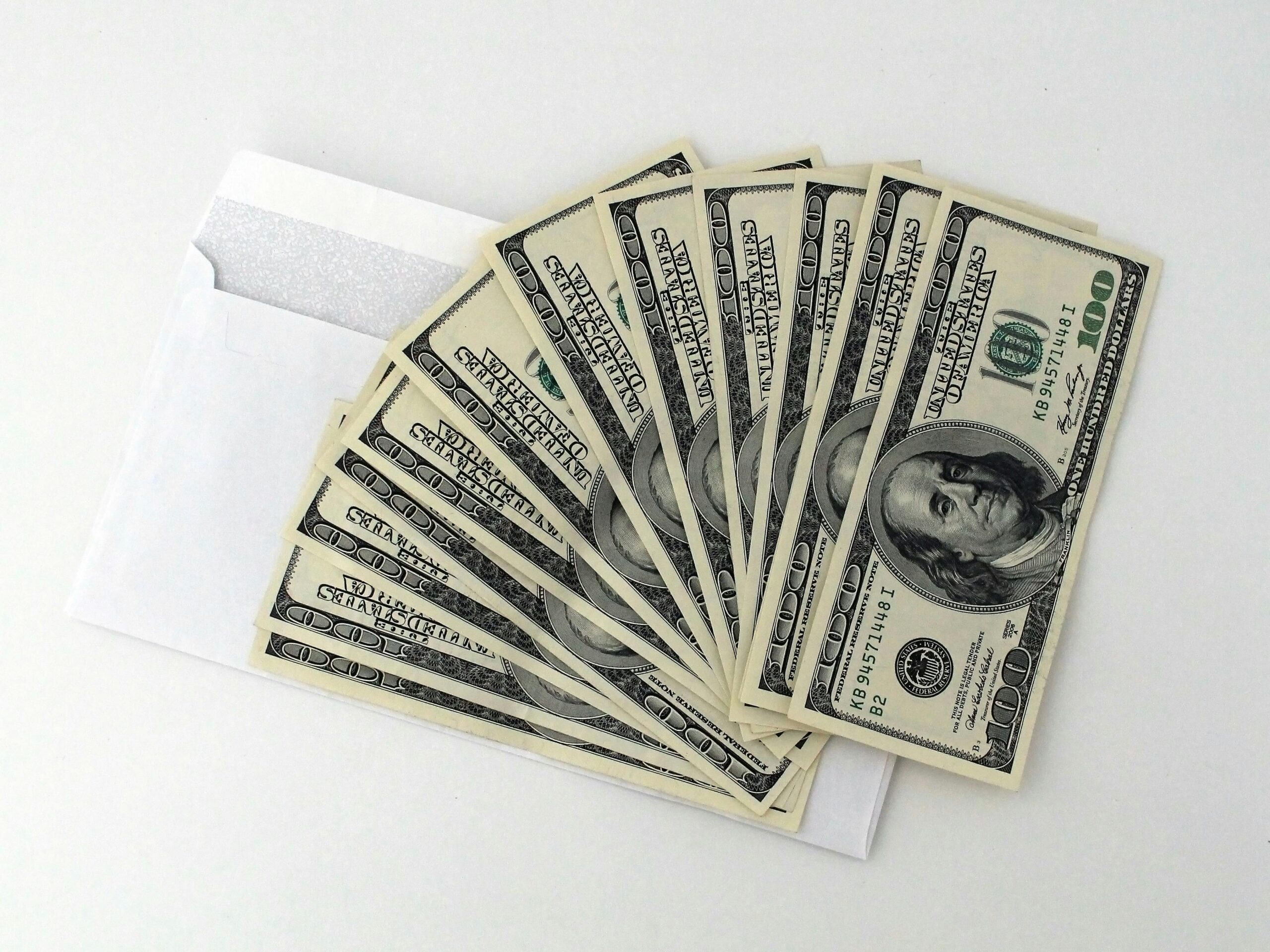 A series of hundred-dollar bills
